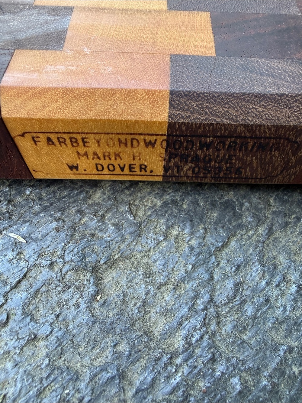 Handmade End Grain Wooden Cutting Board - Two-Tone Chess Pattern - Picture 2 of 12